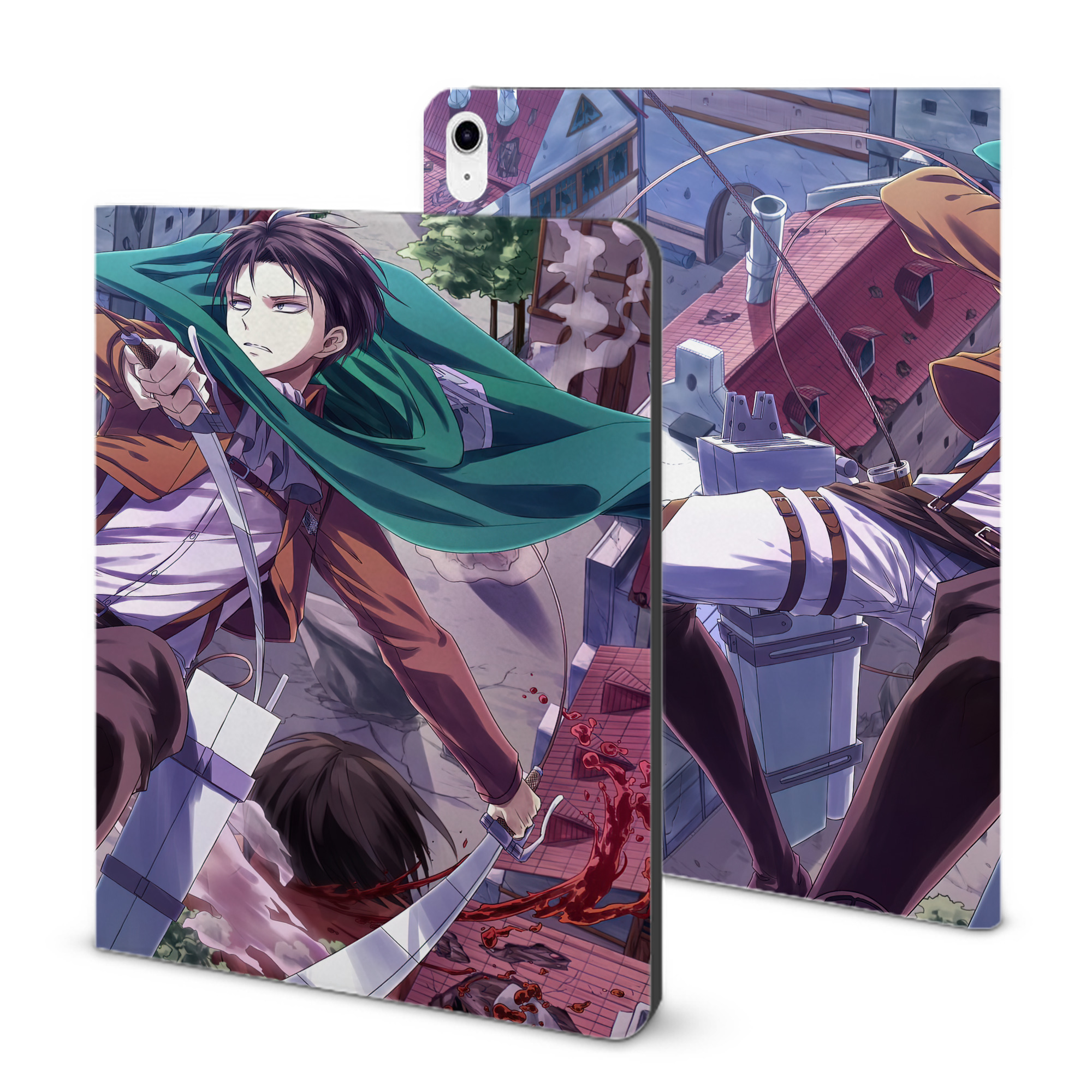 （画像用） 進撃の巨人 Attack on Titan IPad ケース ブック型 PUレザー TPU 耐衝撃 軽量 薄型 ペン収納なし 全面保護 IPad 各モデル対応
